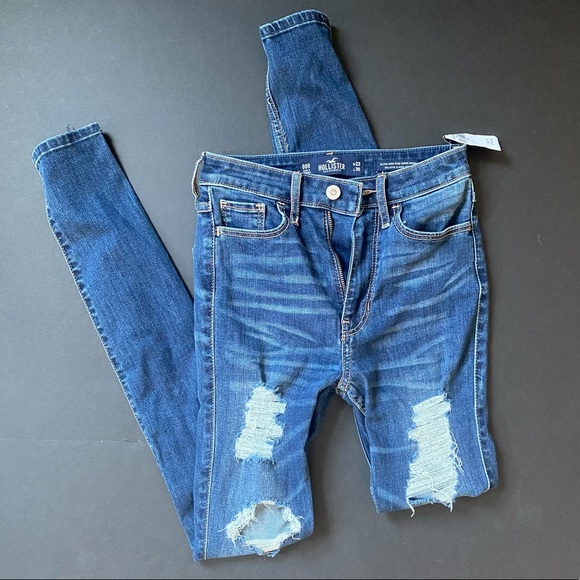 Hollister high rise waist distressed skinny jeans - Picture 7 of 9